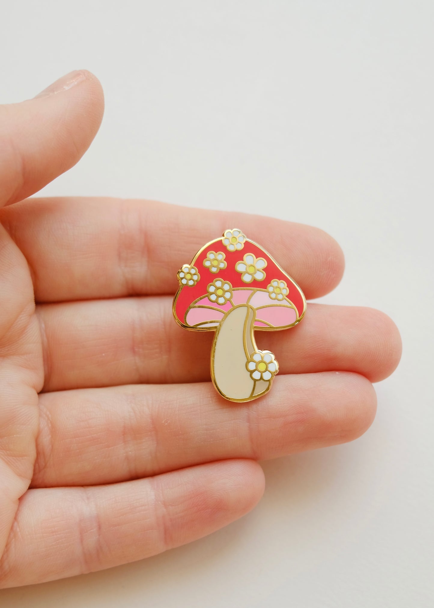 Daisy Mushroom Enamel Pin