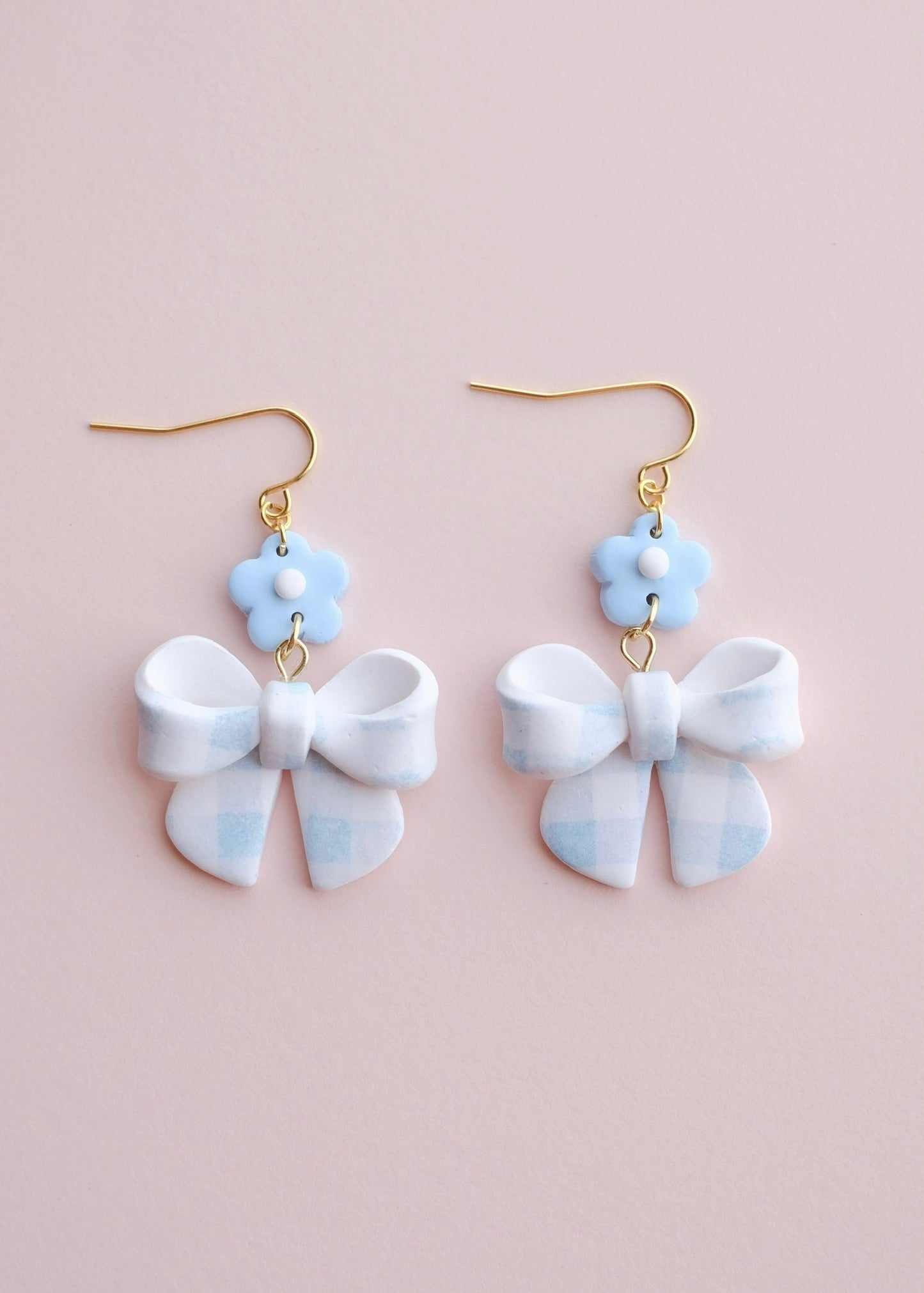 Gingham Bow Earrings