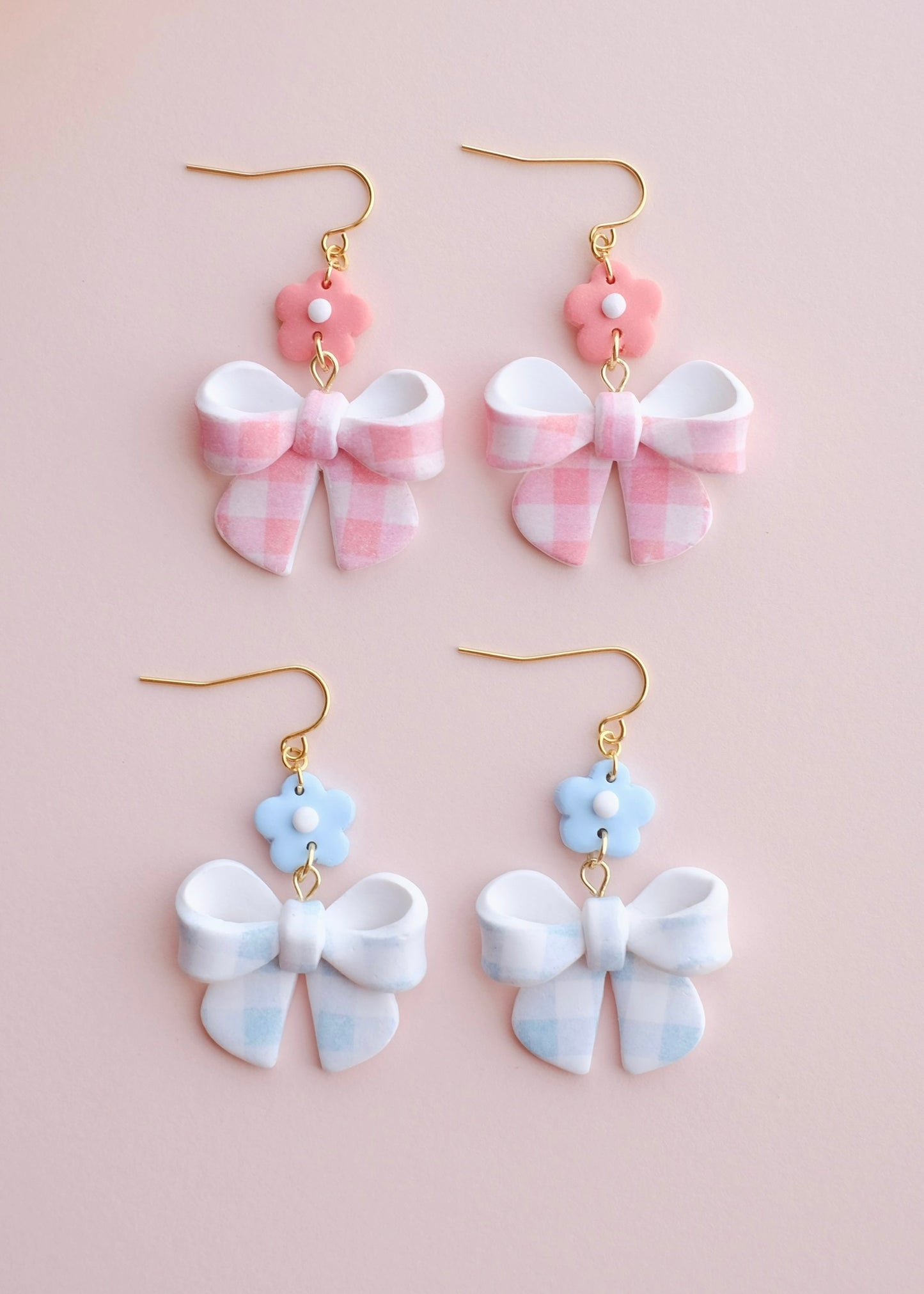 Gingham Bow Earrings
