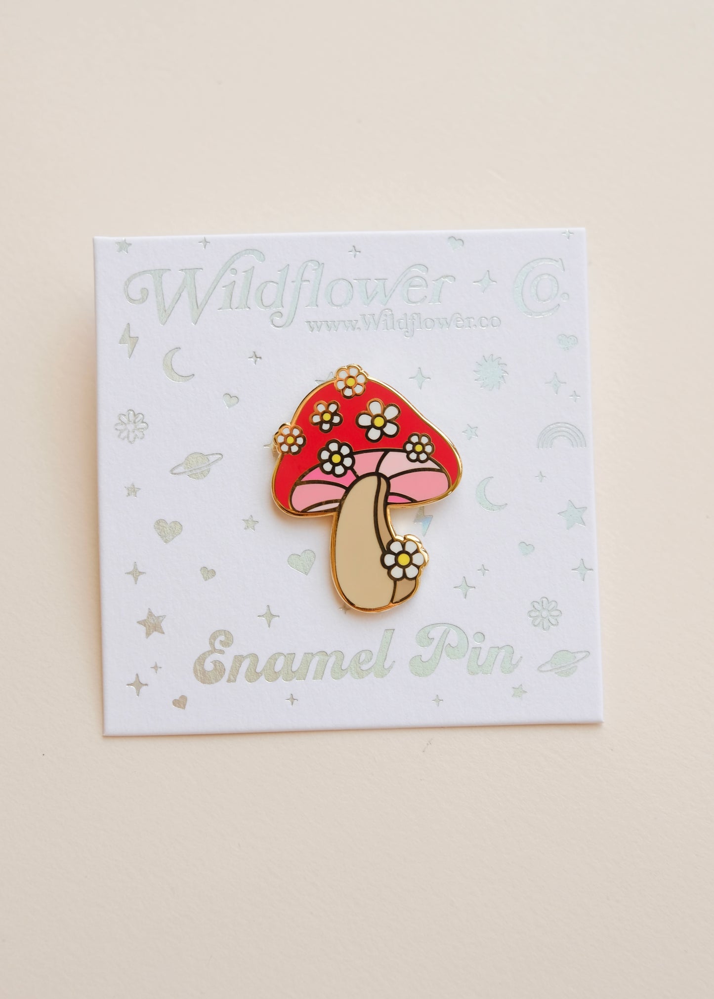 Daisy Mushroom Enamel Pin