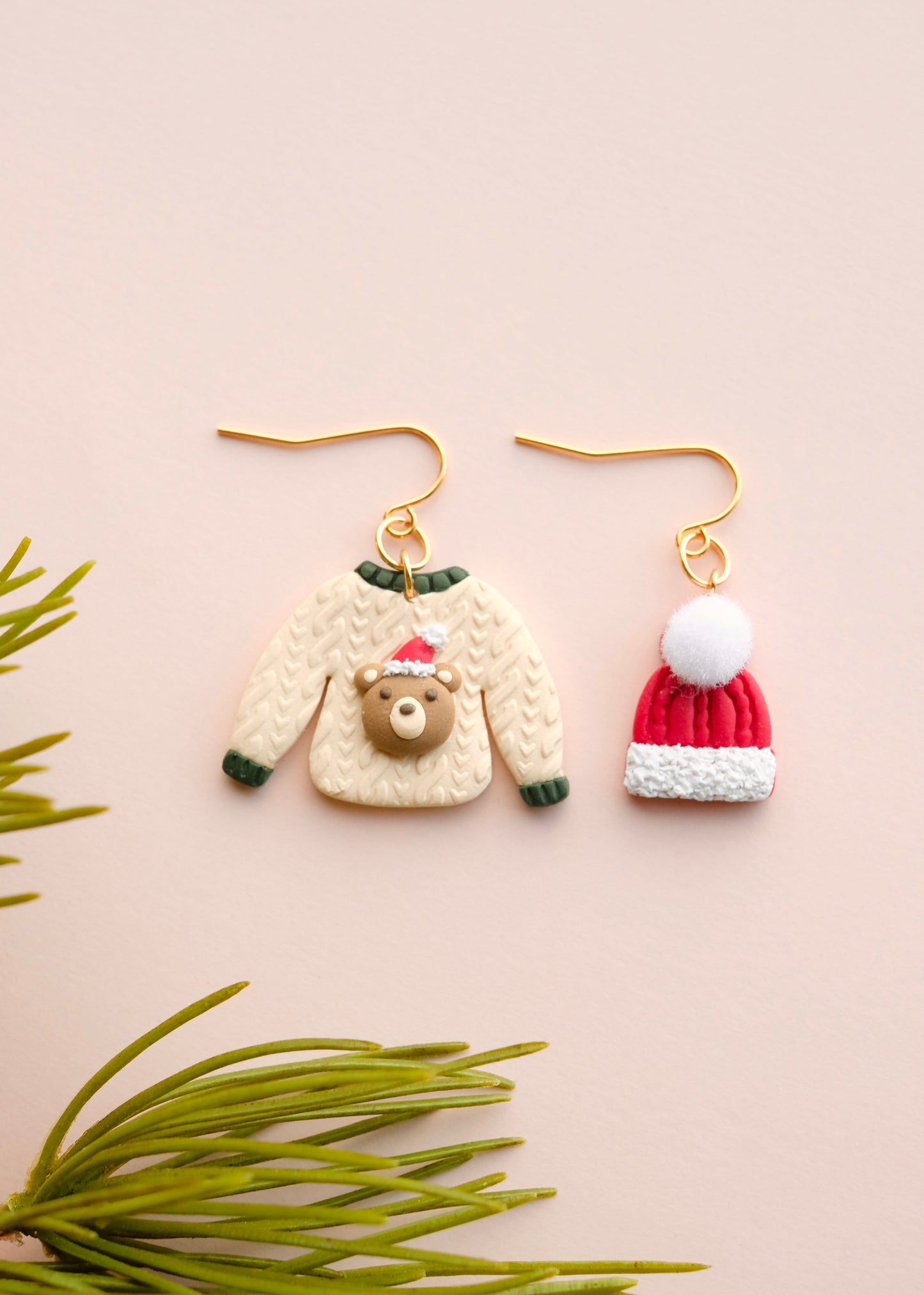 Bear Cableknit Sweater Earrings
