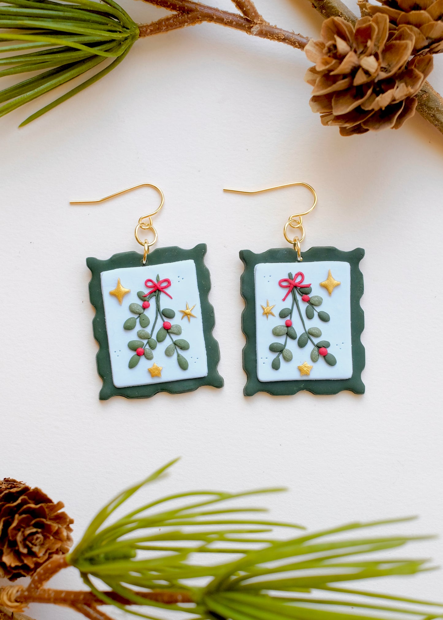 Mistletoe Stamp Earrings