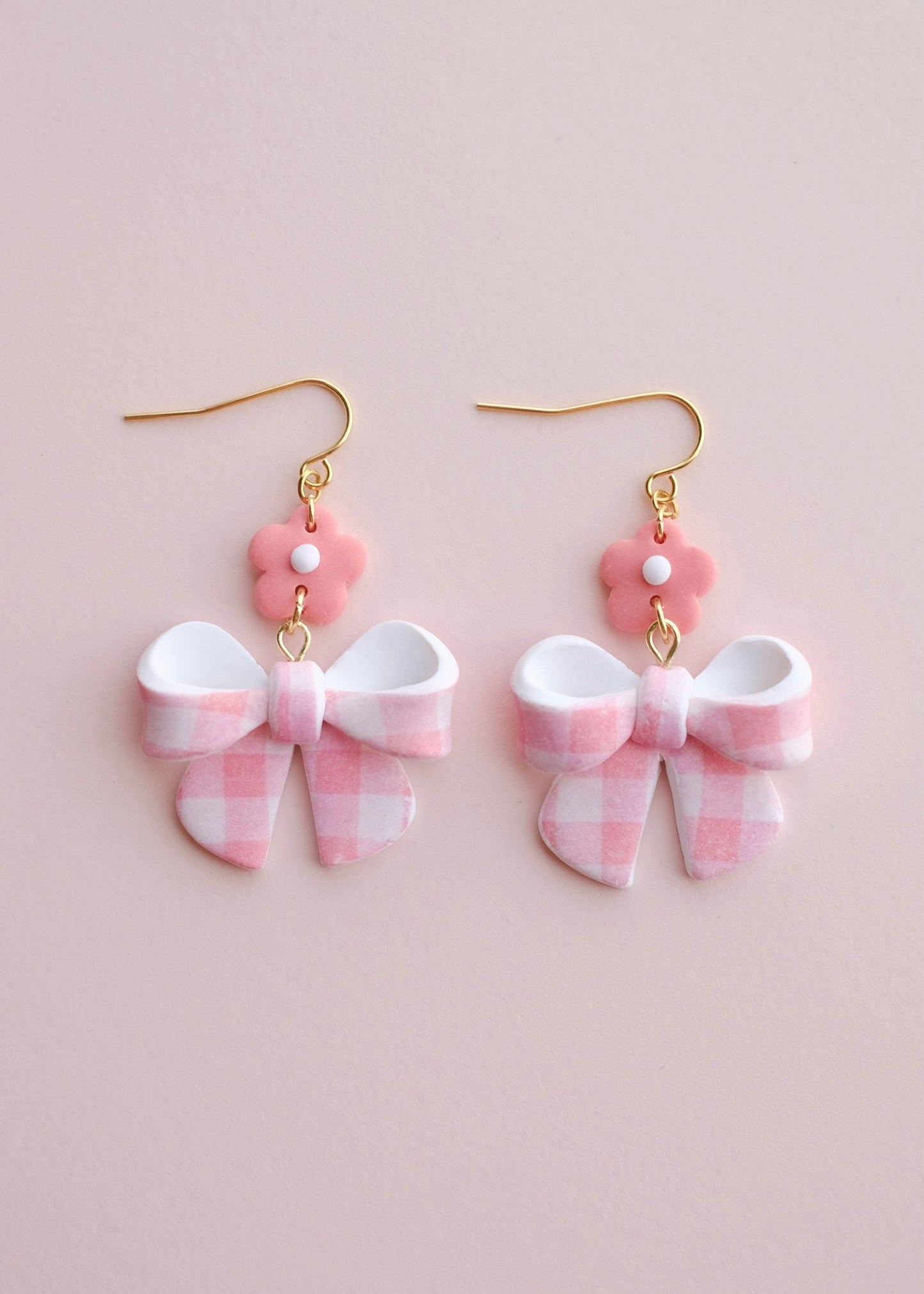 Gingham Bow Earrings