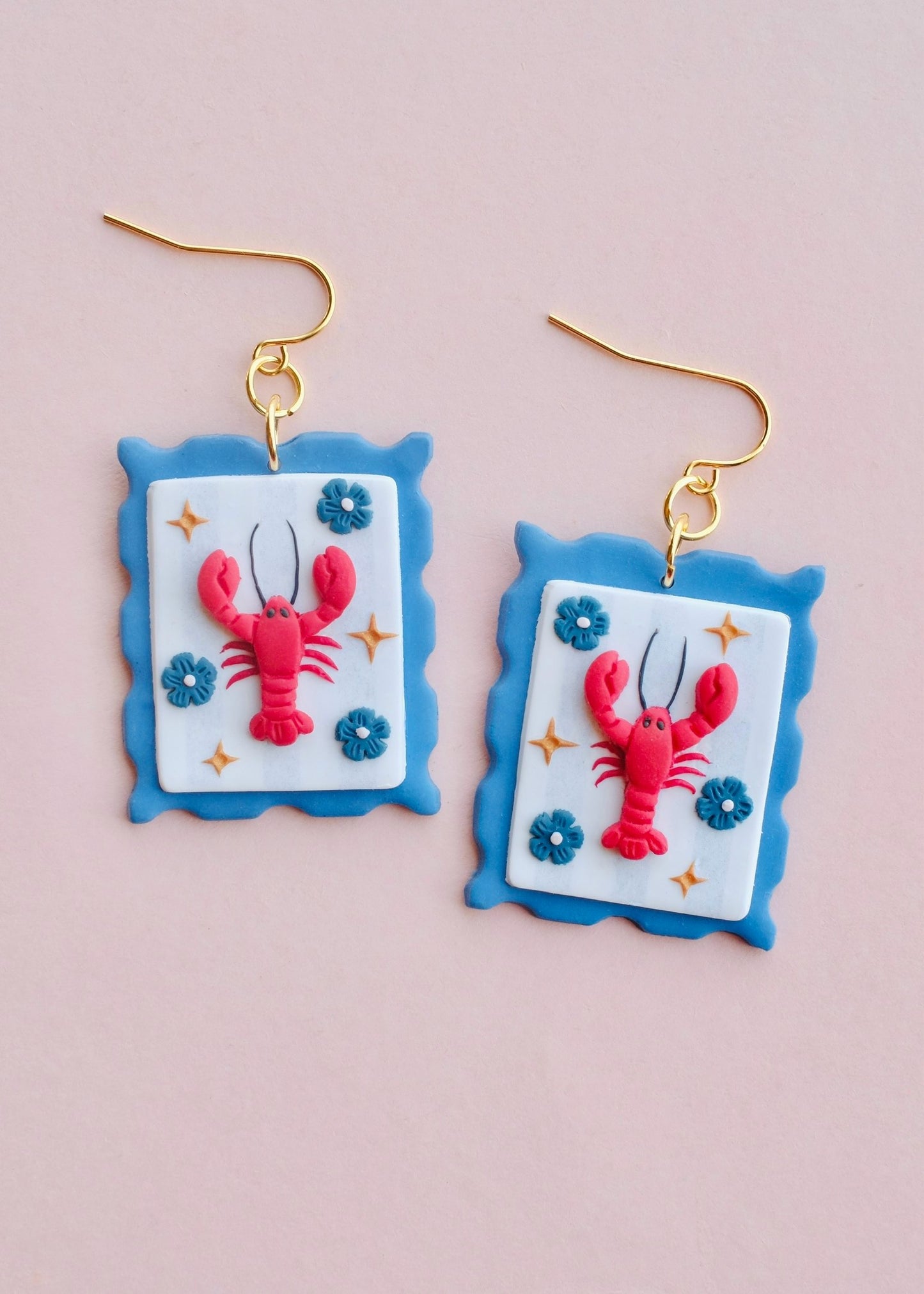 Lobster Stamp Earrings
