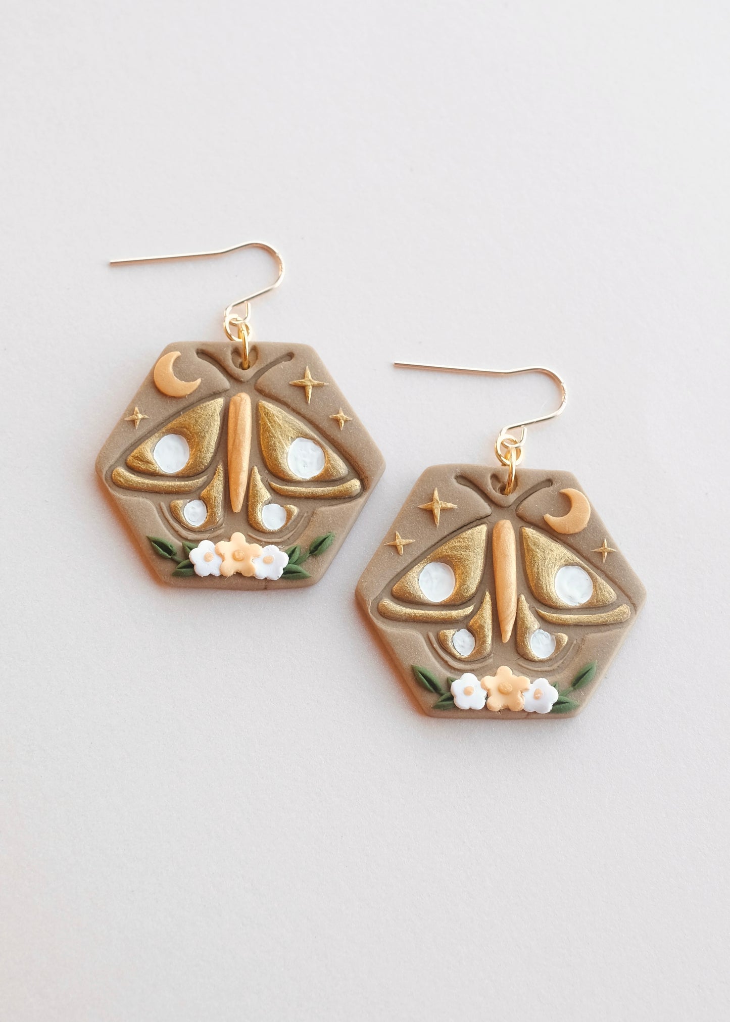 Golden Moth Earrings