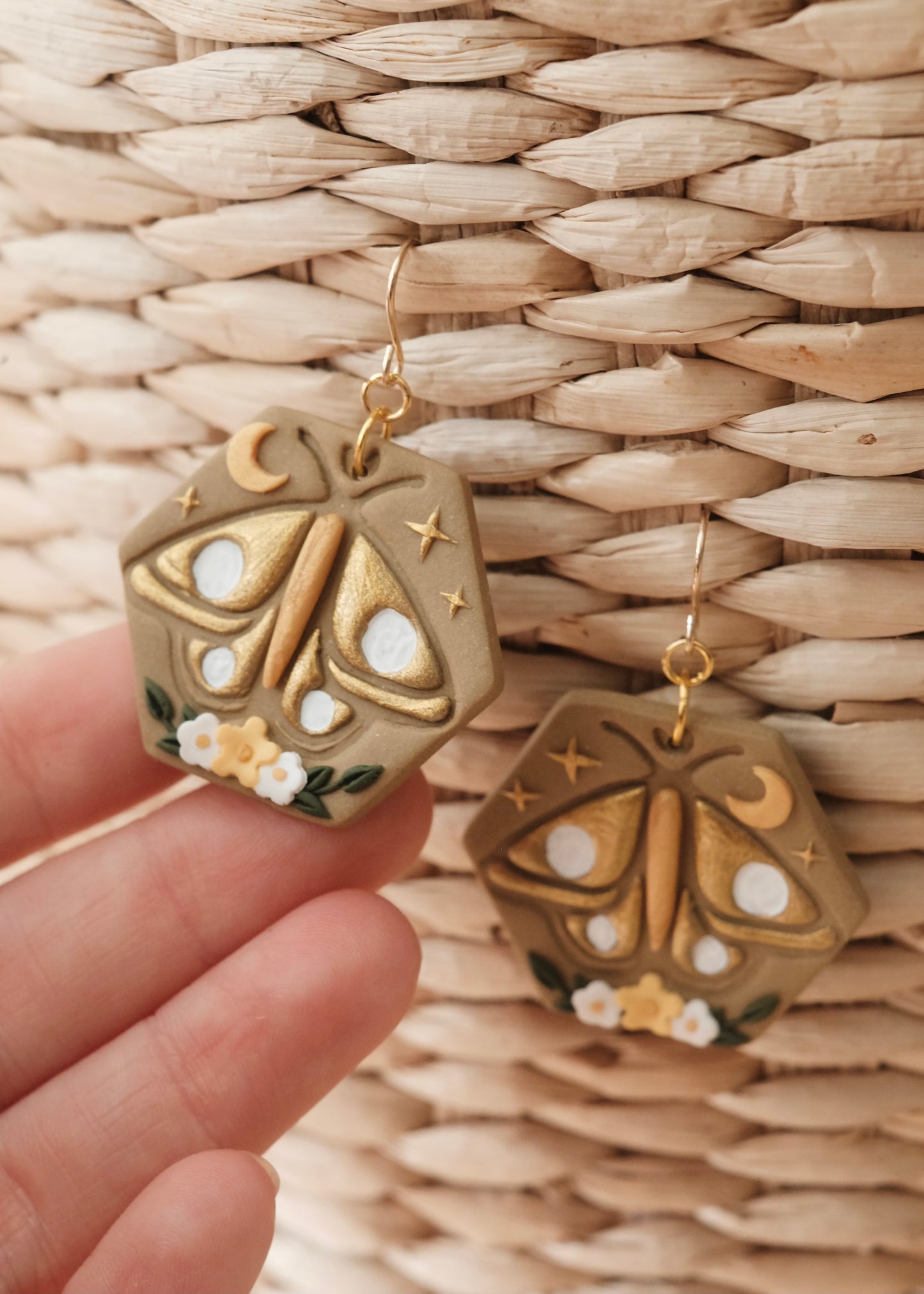 Golden Moth Earrings