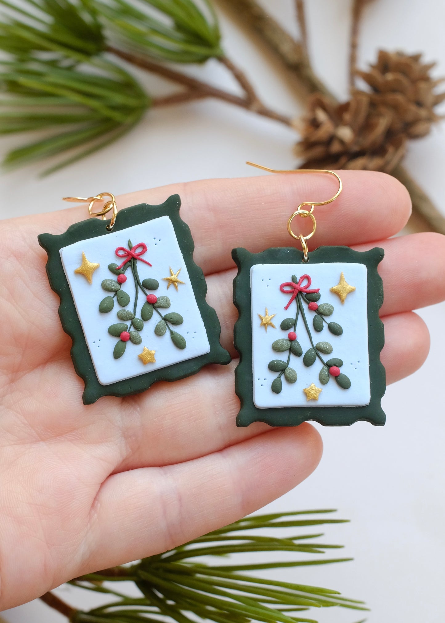 Mistletoe Stamp Earrings