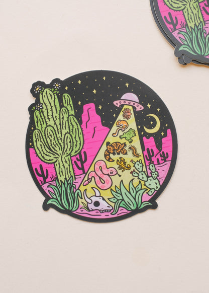 Desert Abduction Holographic Sticker