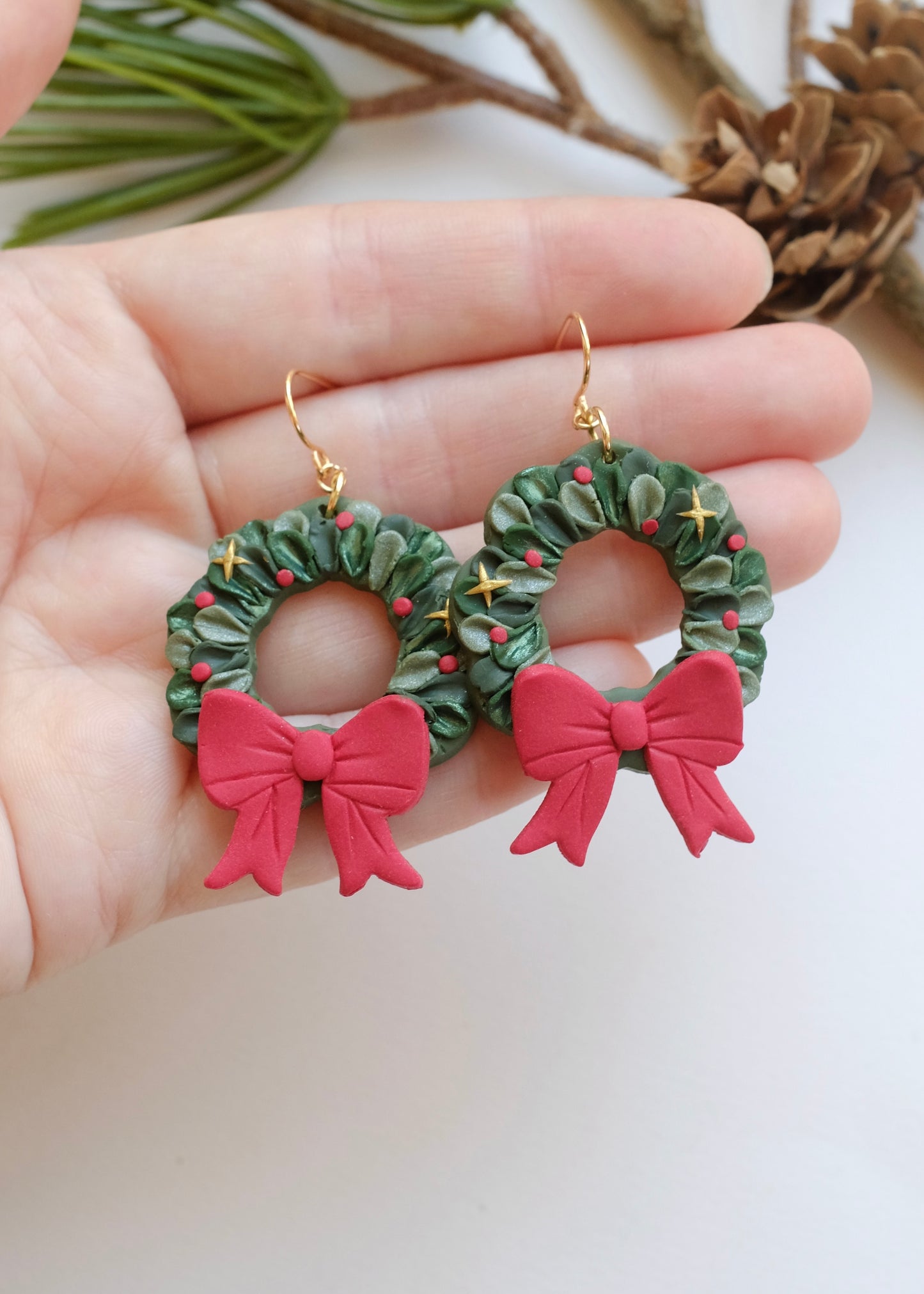 Holly Wreath Earrings