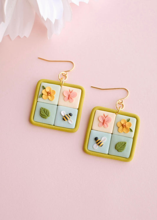 Spring Patchwork Earrings