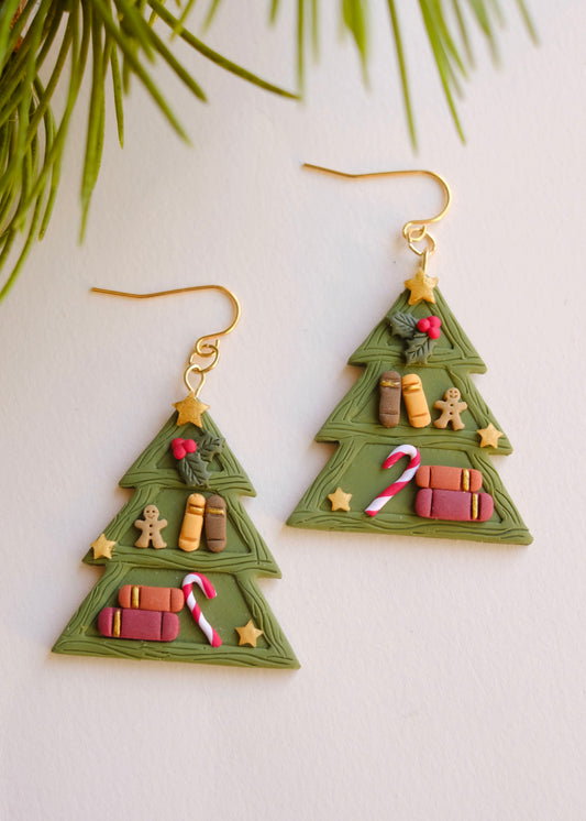 Tree Bookshelf Earrings