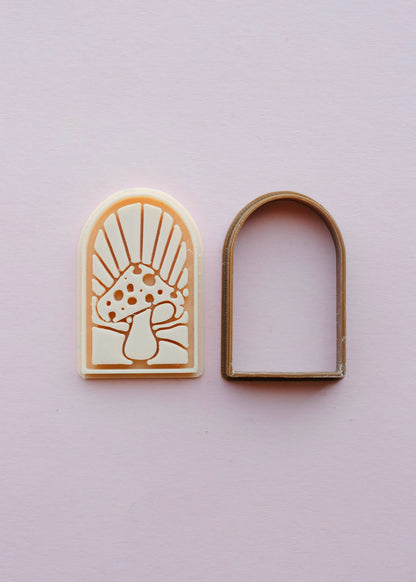 2 pc Mushroom Clay Stamp & Cutter S.H.