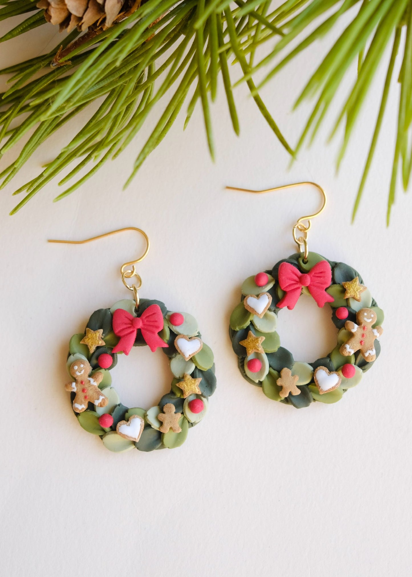 Gingerbread Wreath Earrings