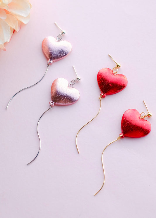 Foil Heart Balloon Earrings