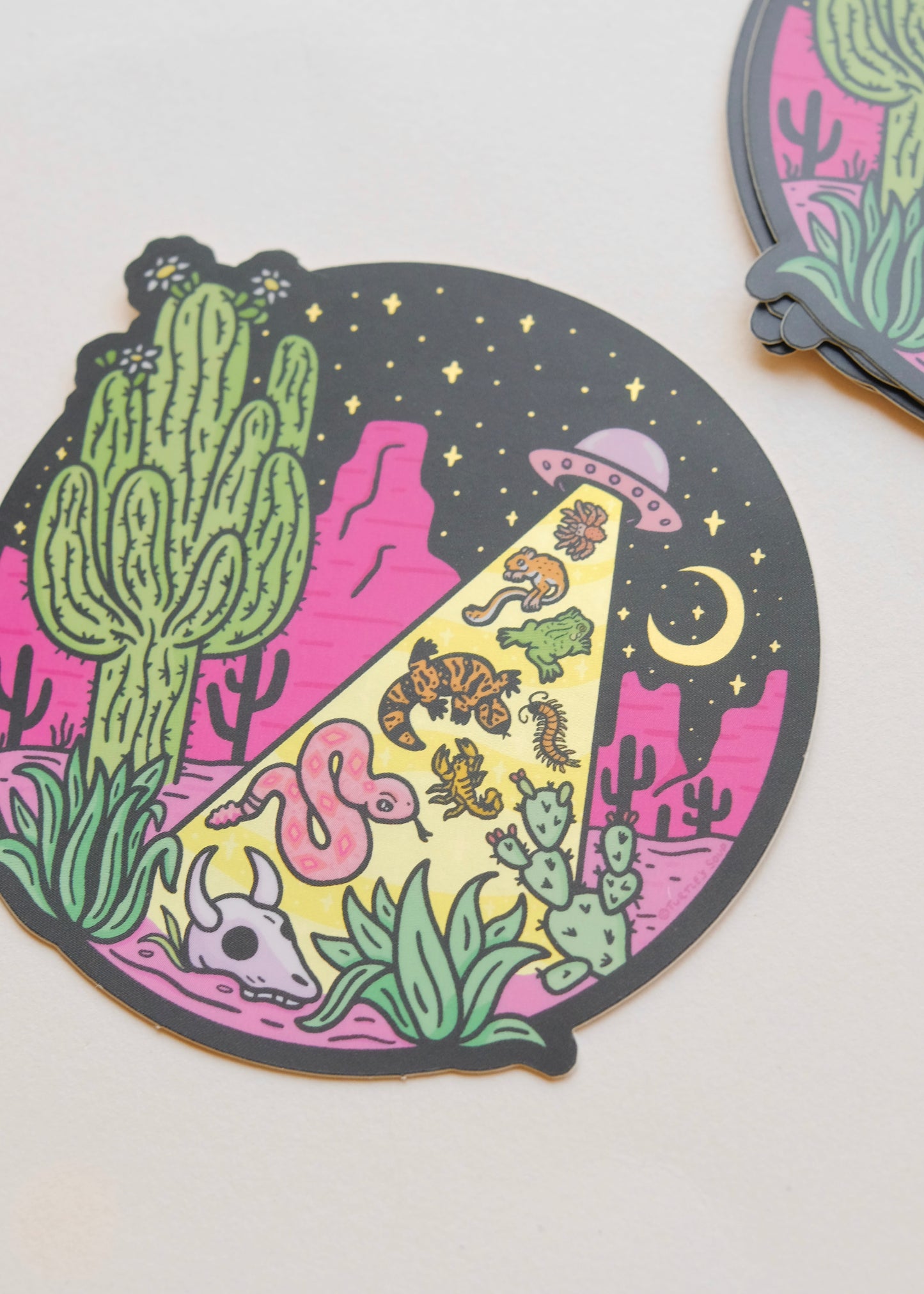 Desert Abduction Holographic Sticker