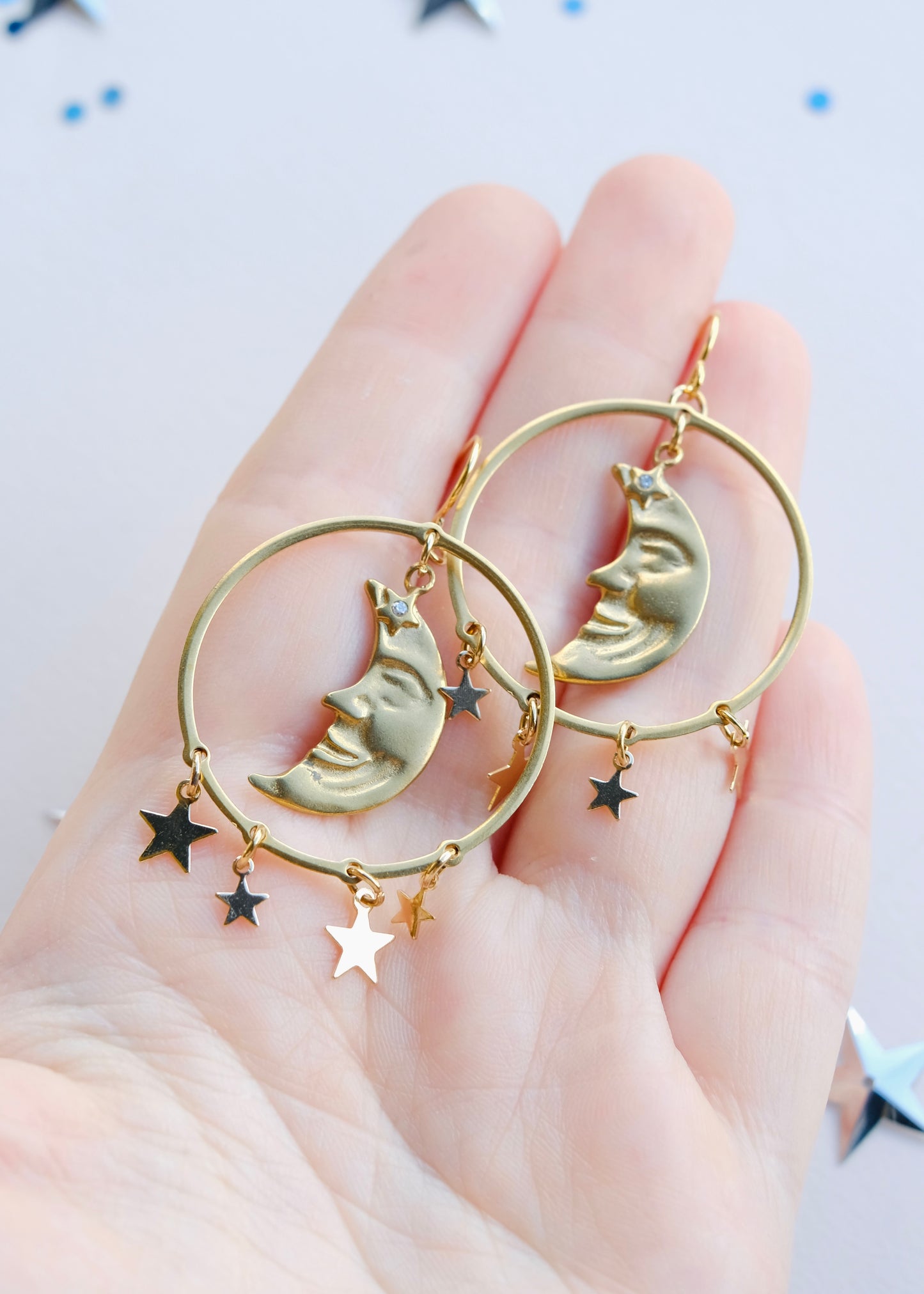 Man in the Moon Brass Earrings ⋆LOW STOCK⋆