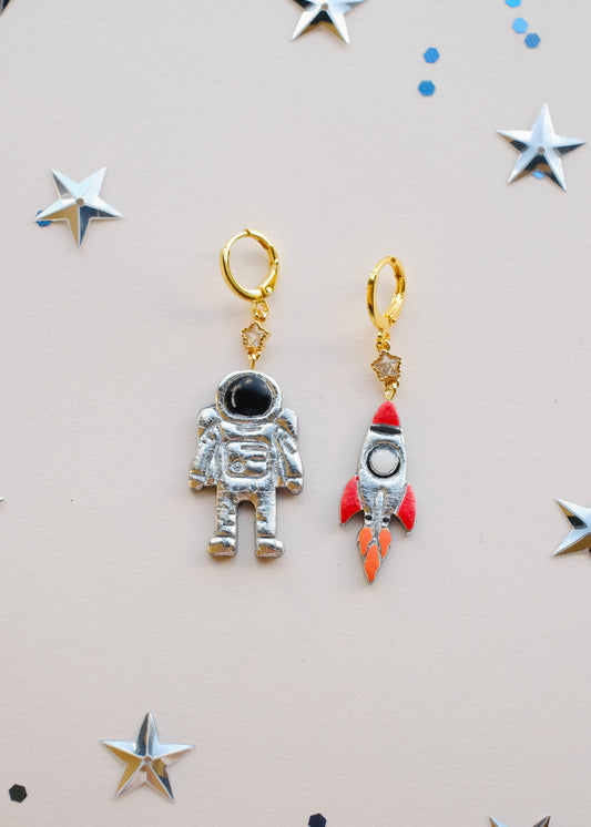 Astronaut & Spaceship Earrings