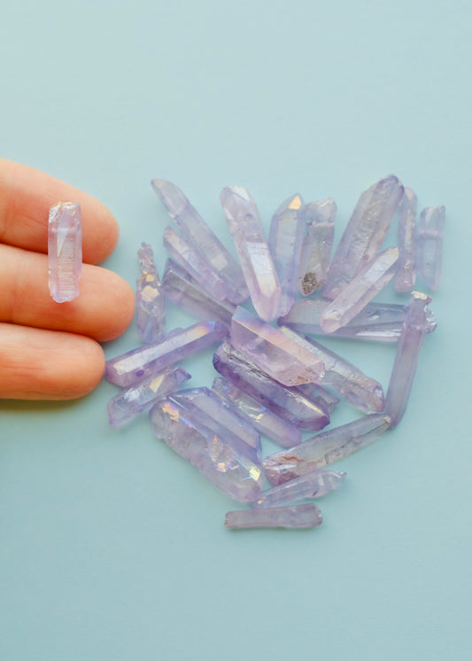 Purple Aura Quartz Crystal Beads S.H.