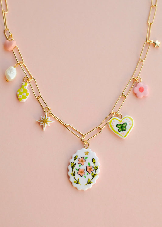 Whimsical Bloom Charm Necklace