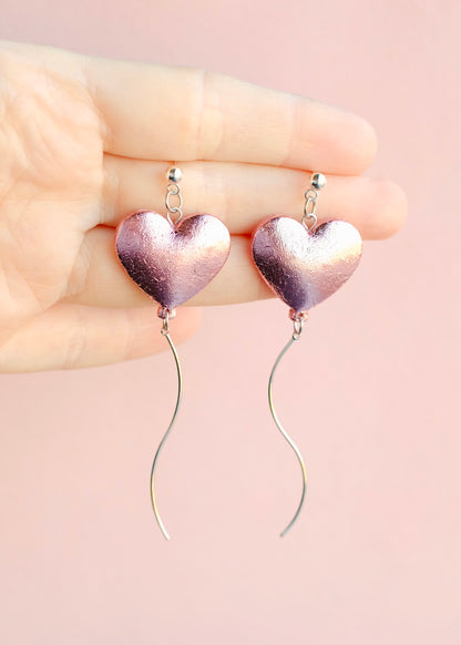 Foil Heart Balloon Earrings