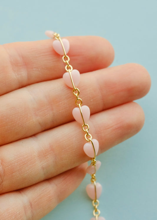 Gold-Plated Heart Unfinished Necklace Chain S.H.