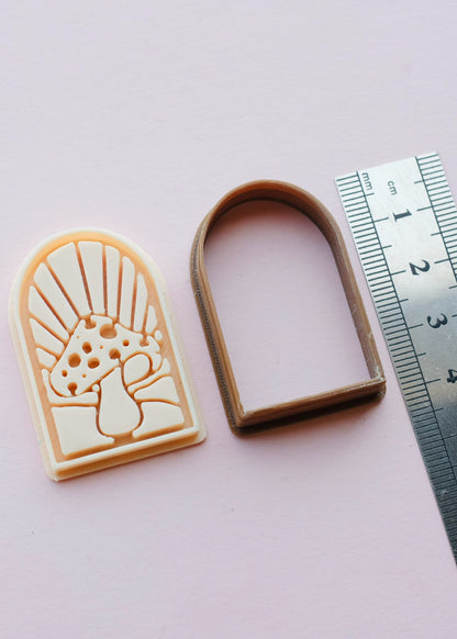 2 pc Mushroom Clay Stamp & Cutter S.H.