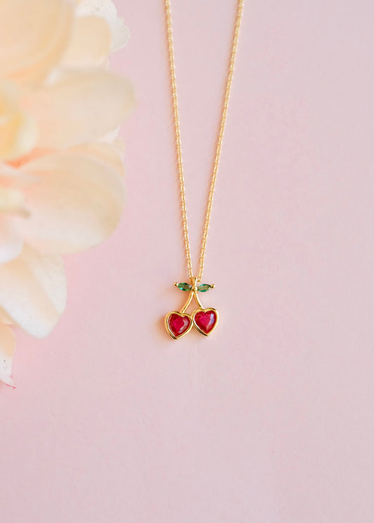 Cherry Heart Necklace