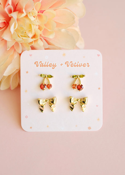 Cherry Bow Stud Set ⋆LOW STOCK⋆