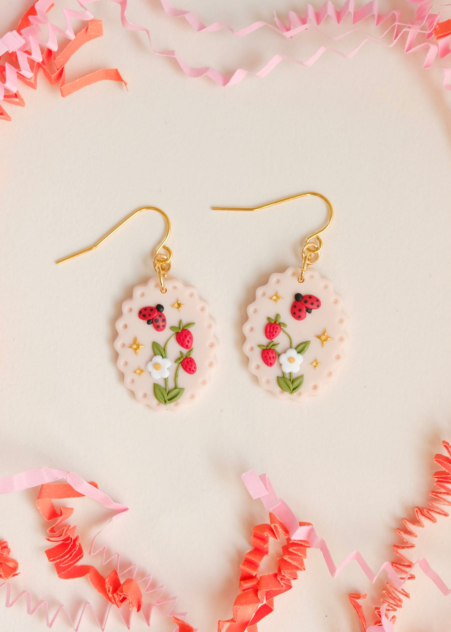 Ladybugs & Strawberries Earrings