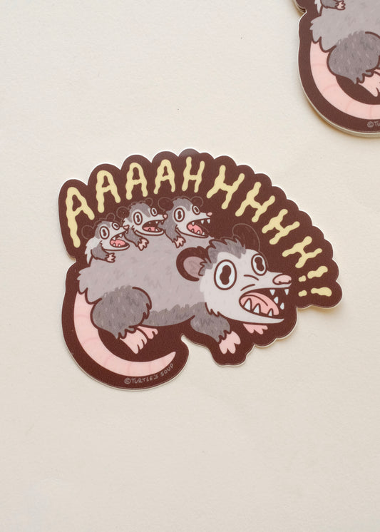 Screamimg Opossum Sticker