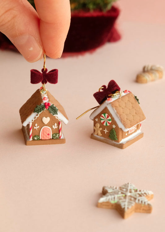 Gingerbread House Earrings