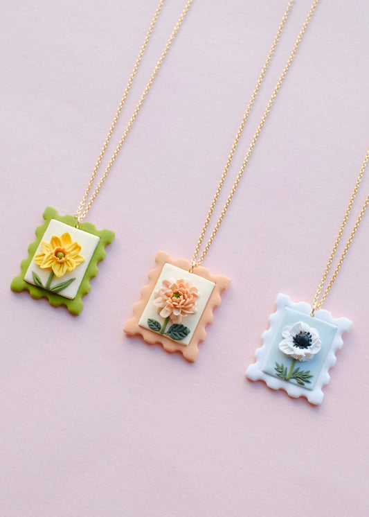 Floral Stamp Necklace