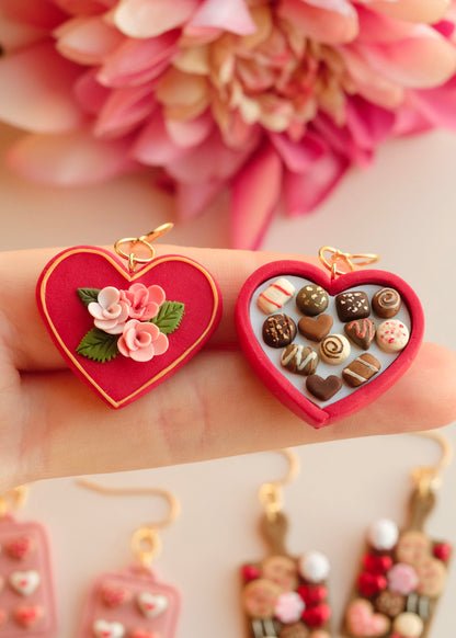 Chocolate Heart Box Earrings