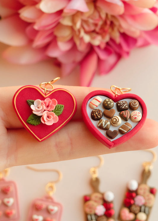 Chocolate Heart Box Earrings