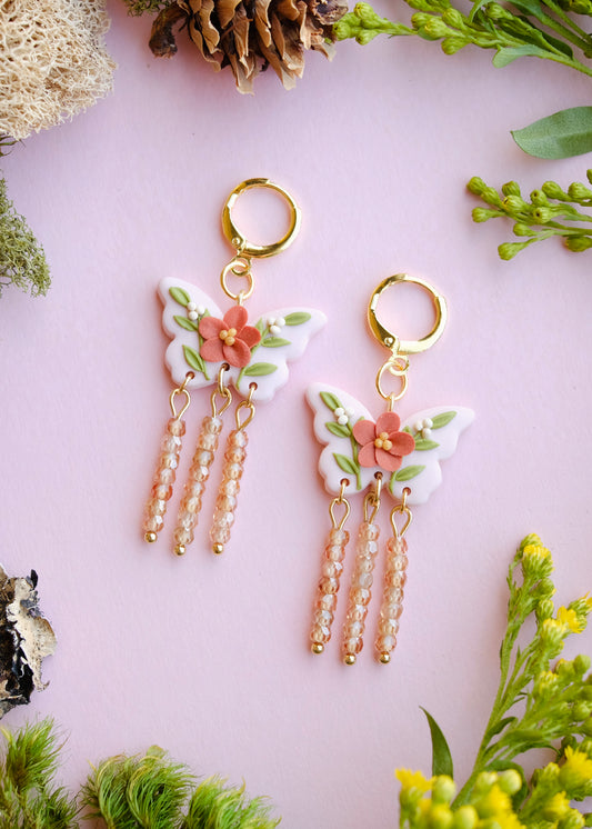 Meadow Beaded Butterfly Earrings