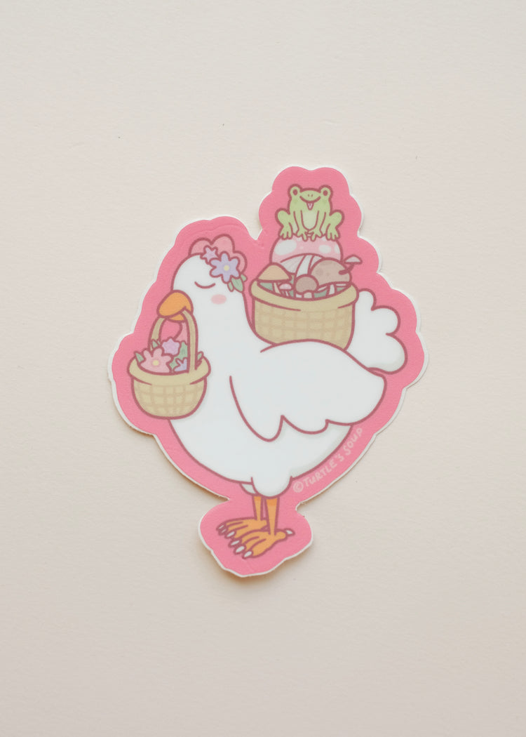 Cottagecore Chicken Sticker