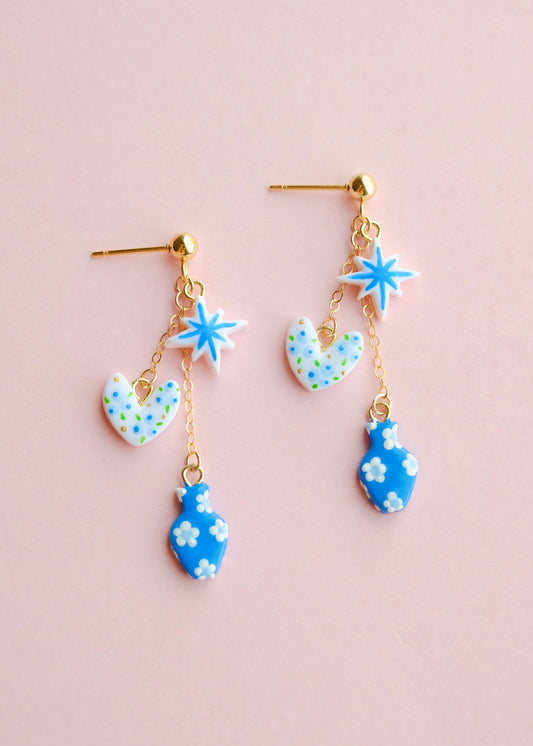 Blueberry Charm Dangle Earrings