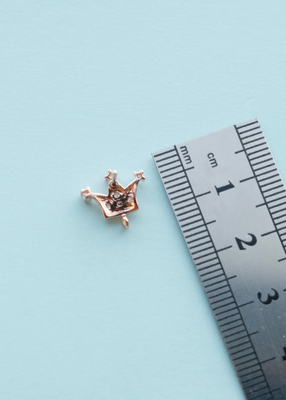 Rose Gold Crown Tiara Connector Studs S.H.