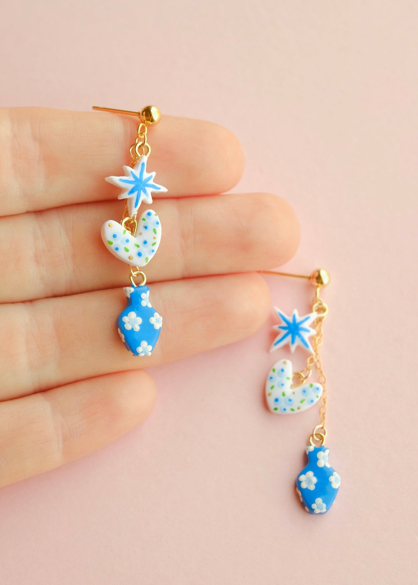 Blueberry Charm Dangle Earrings