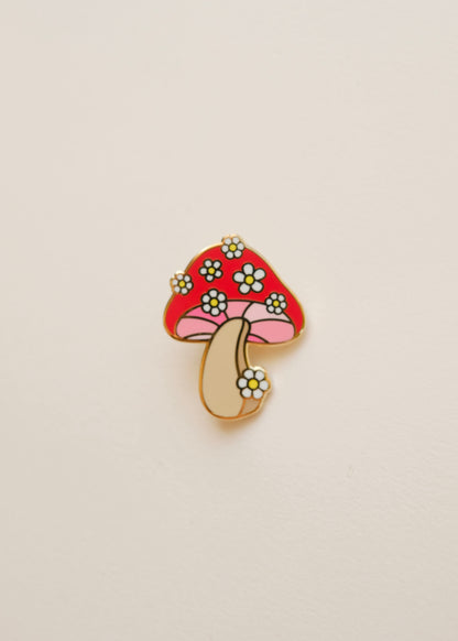 Daisy Mushroom Enamel Pin