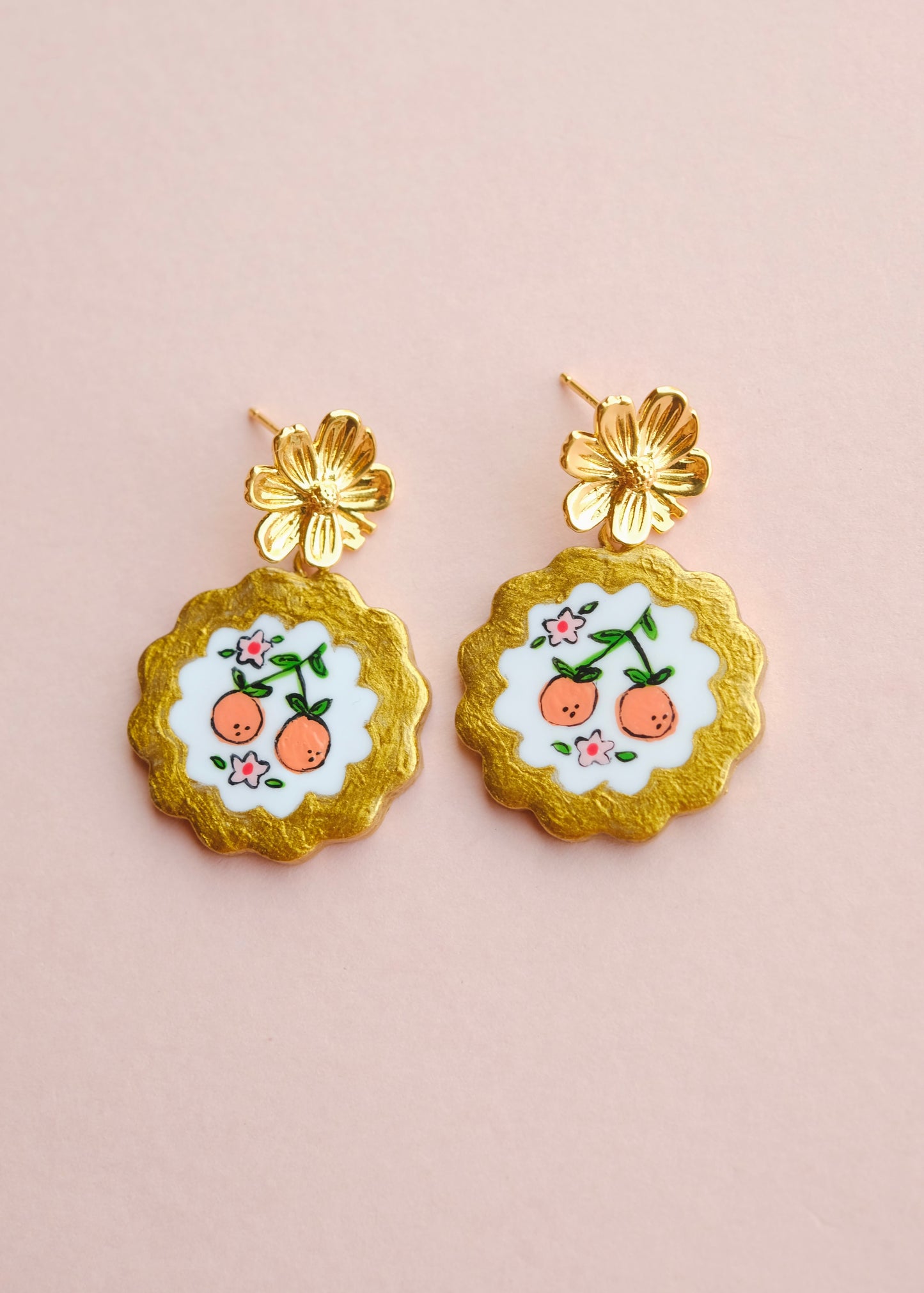 Orange Dream Charm Earrings