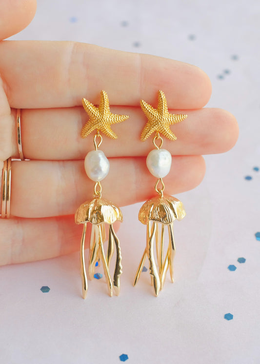 Gold Jellyfish Earrings ⋆LAST ONE⋆